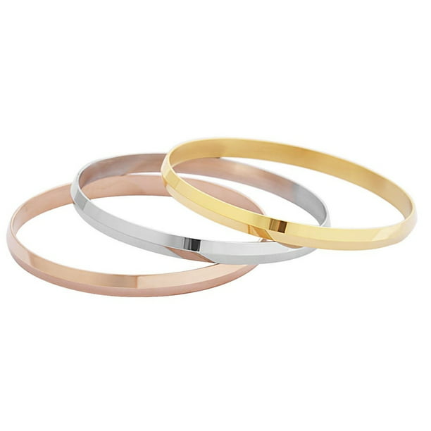 Women's Smooth Bangle Bracelet 18k Yellow Gold Filled 64mm Fashion Jewelry Gift